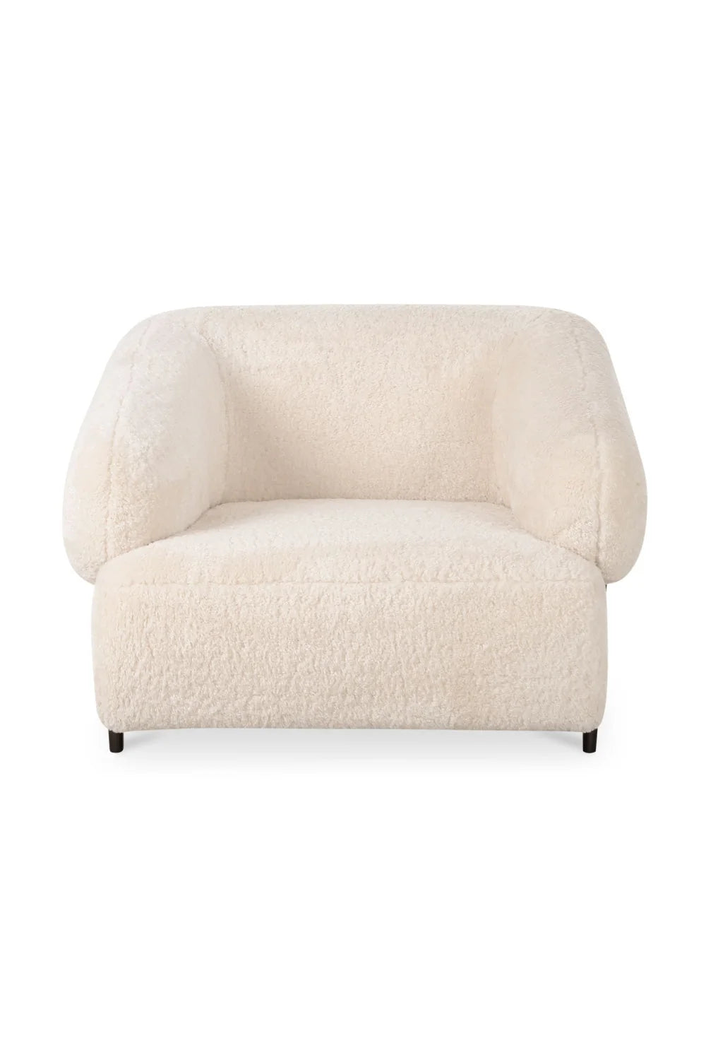 Luxury Cream Fur Lounge Chair Modern Italian Style for Villa