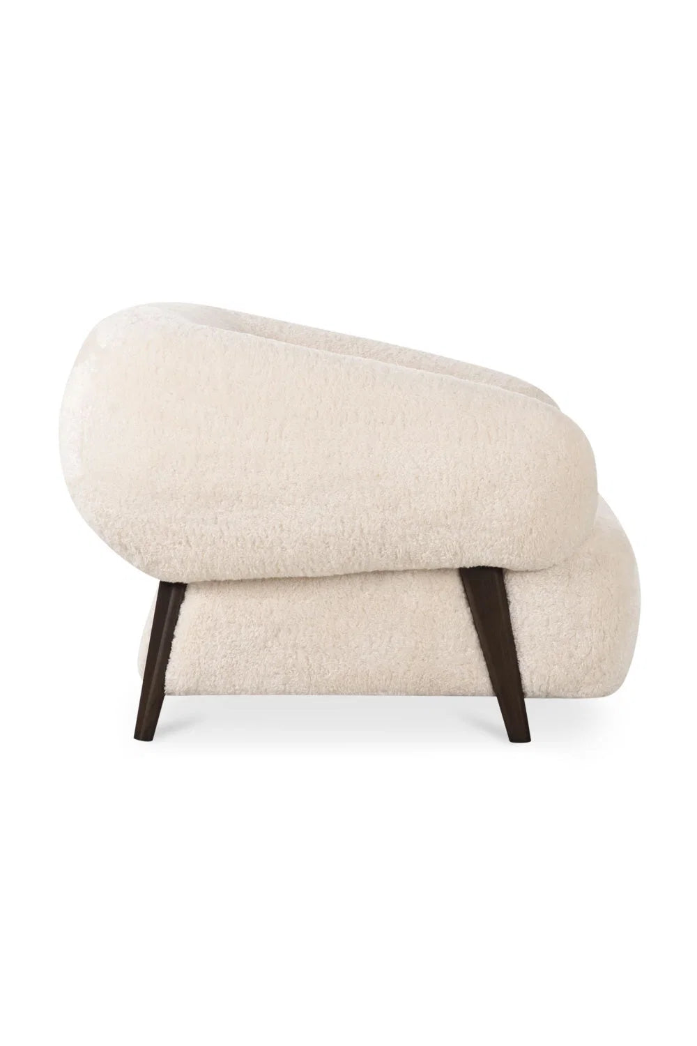 Luxury Cream Fur Lounge Chair Modern Italian Style for Villa