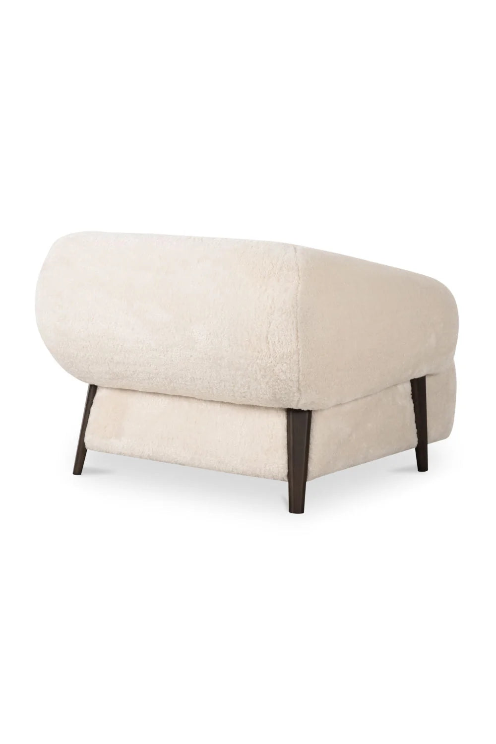 Luxury Cream Fur Lounge Chair Modern Italian Style for Villa