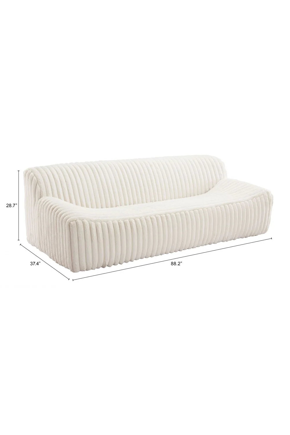 Luxury Cream Fur Sofa Modern Italian Style for Villa