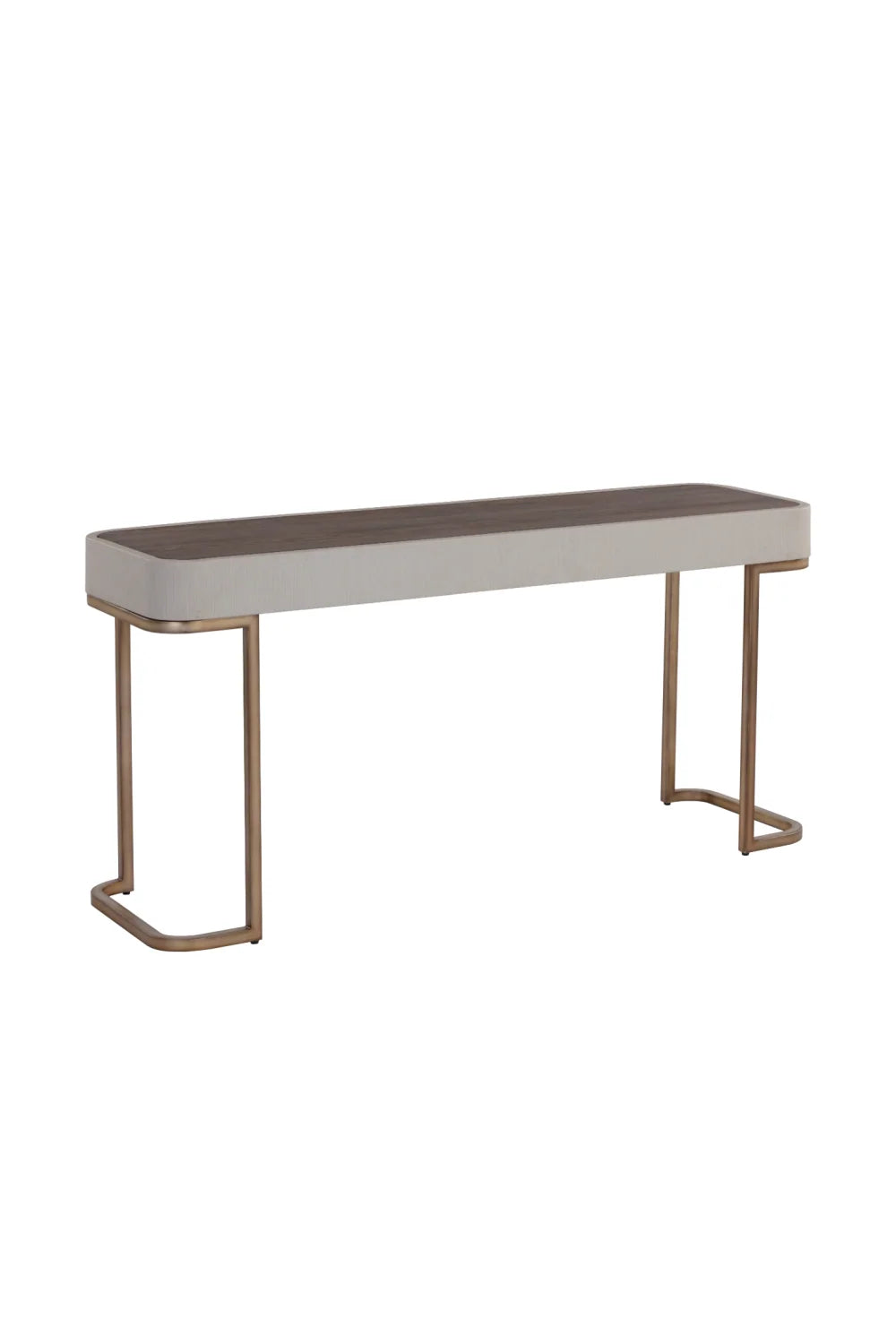Luxury Cream Leather 2-Drawer Console Table Modern Italian Style for Villa