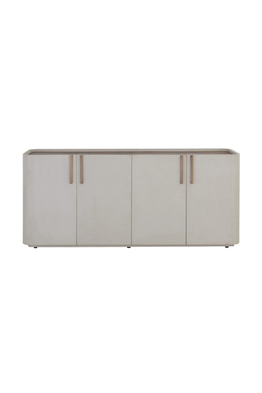 Luxury Cream Leather 4-Door Sideboard European Style for Villa