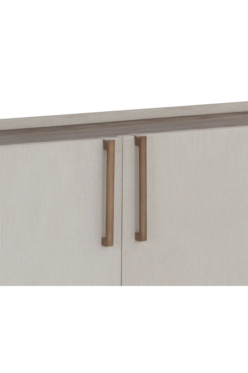 Luxury Cream Leather 4-Door Sideboard European Style for Villa