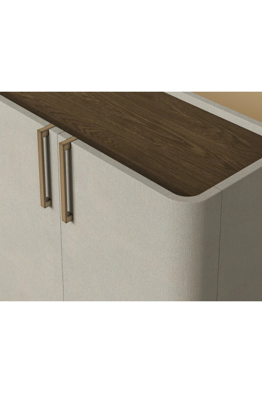 Luxury Cream Leather 4-Door Sideboard European Style for Villa