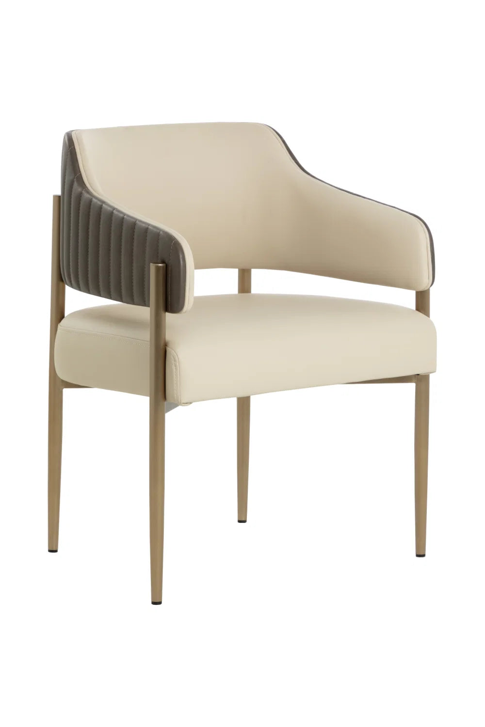 Luxury Cream Leather Dining Armchair European Style for Villa
