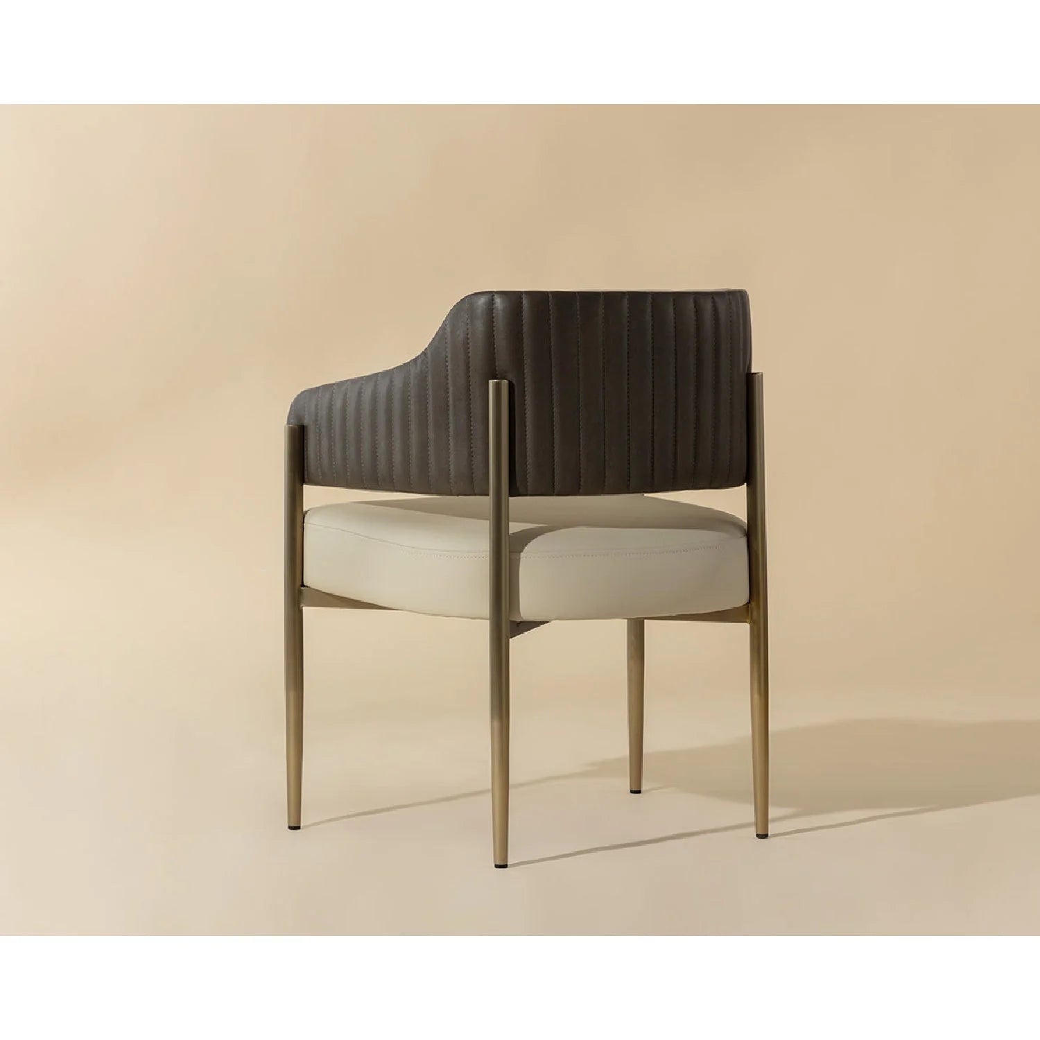 Luxury Cream Leather Dining Armchair European Style for Villa