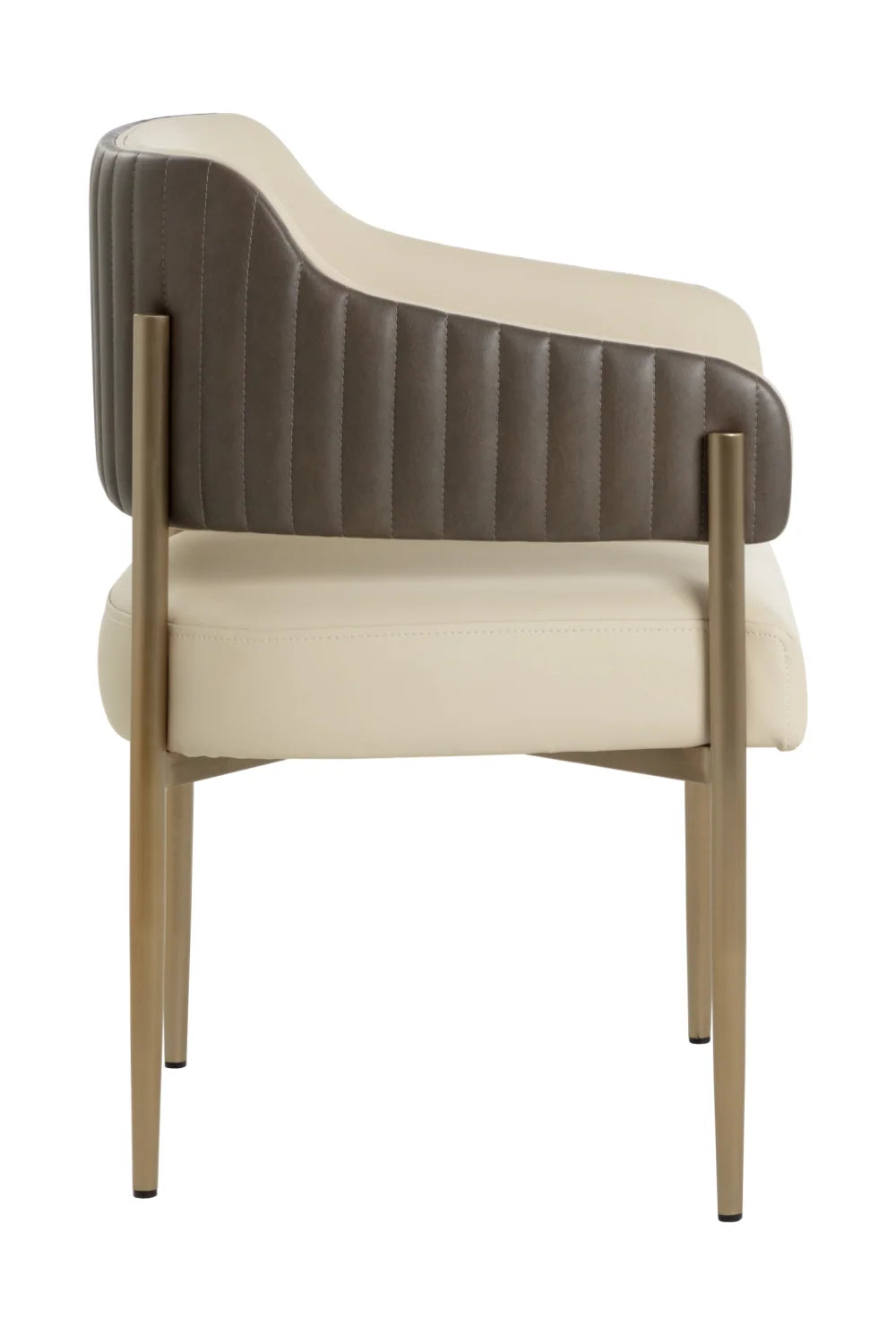 Luxury Cream Leather Dining Armchair European Style for Villa