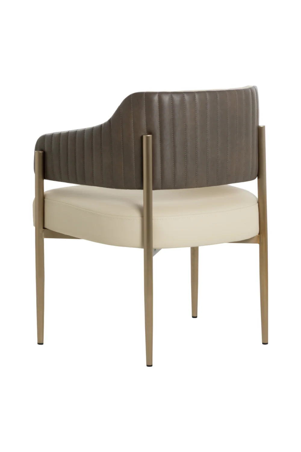 Luxury Cream Leather Dining Armchair European Style for Villa