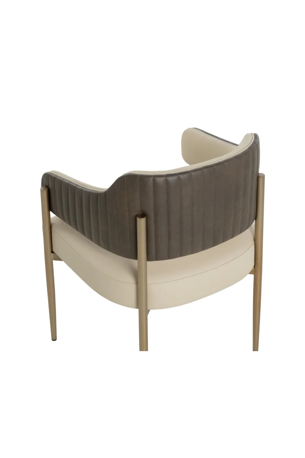 Luxury Cream Leather Dining Armchair European Style for Villa