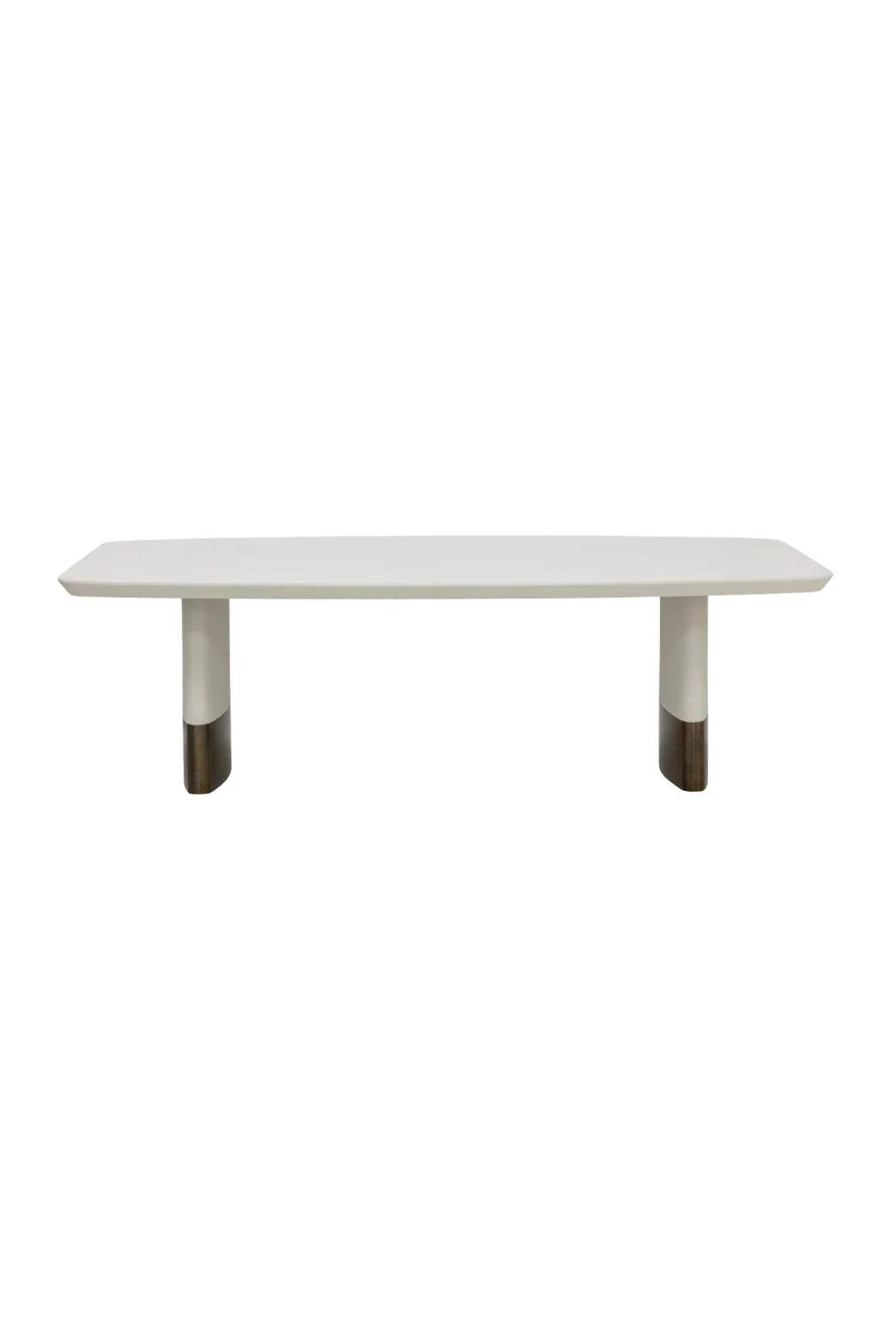 Luxury Cream Leather Look Dining Table Modern Italian Style for Villa