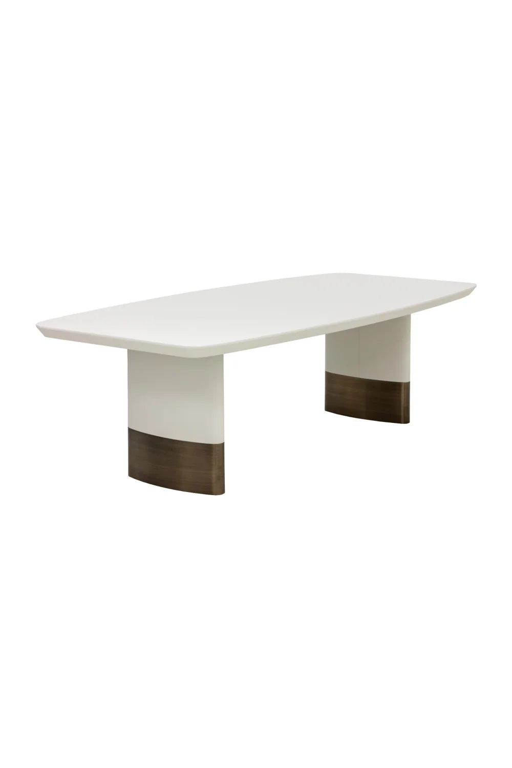 Luxury Cream Leather Look Dining Table Modern Italian Style for Villa