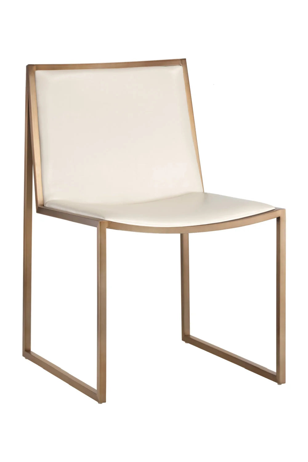 Luxury Cream Leather Look Modern Dining Chair European Style for Villa