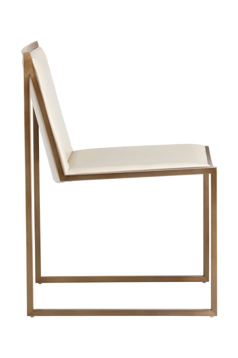 Luxury Cream Leather Look Modern Dining Chair European Style for Villa