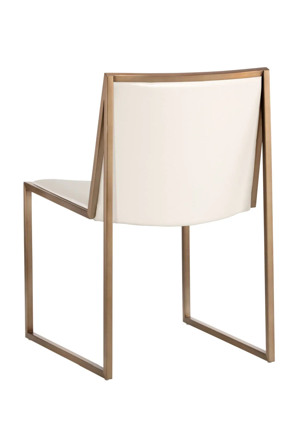 Luxury Cream Leather Look Modern Dining Chair European Style for Villa