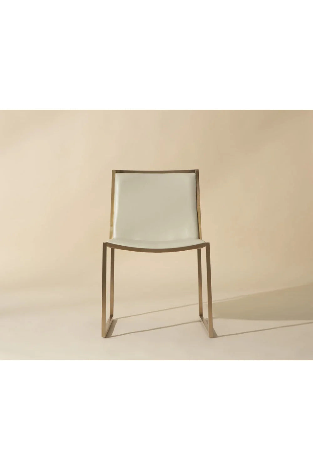 Luxury Cream Leather Look Modern Dining Chair European Style for Villa