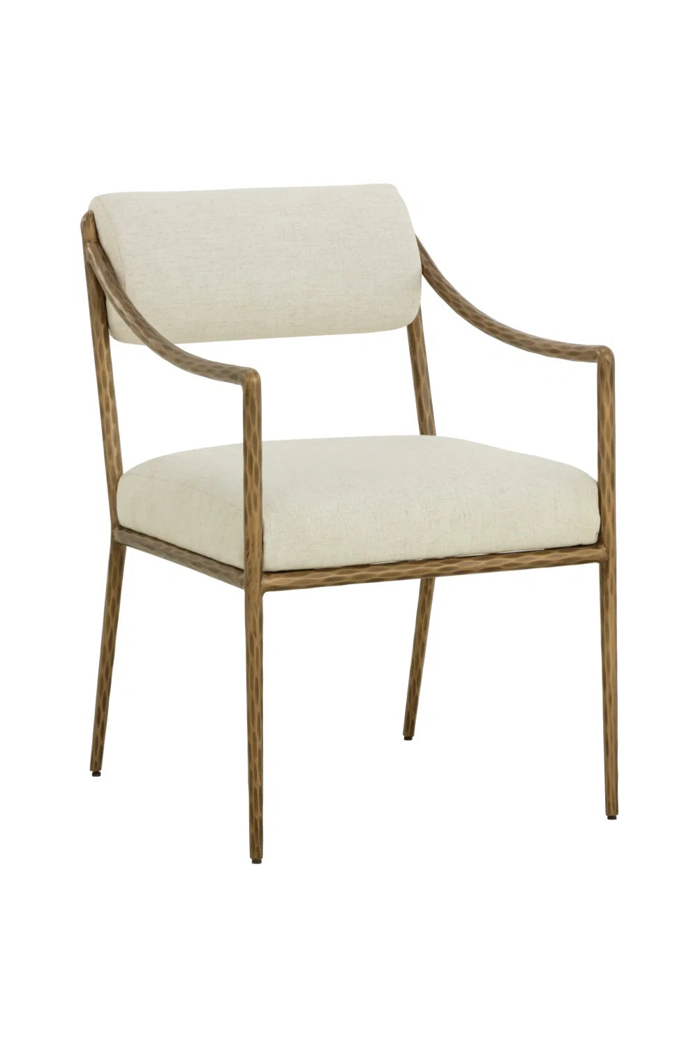 Luxury Cream Linen Modern Dining Armchair European Style for Villa