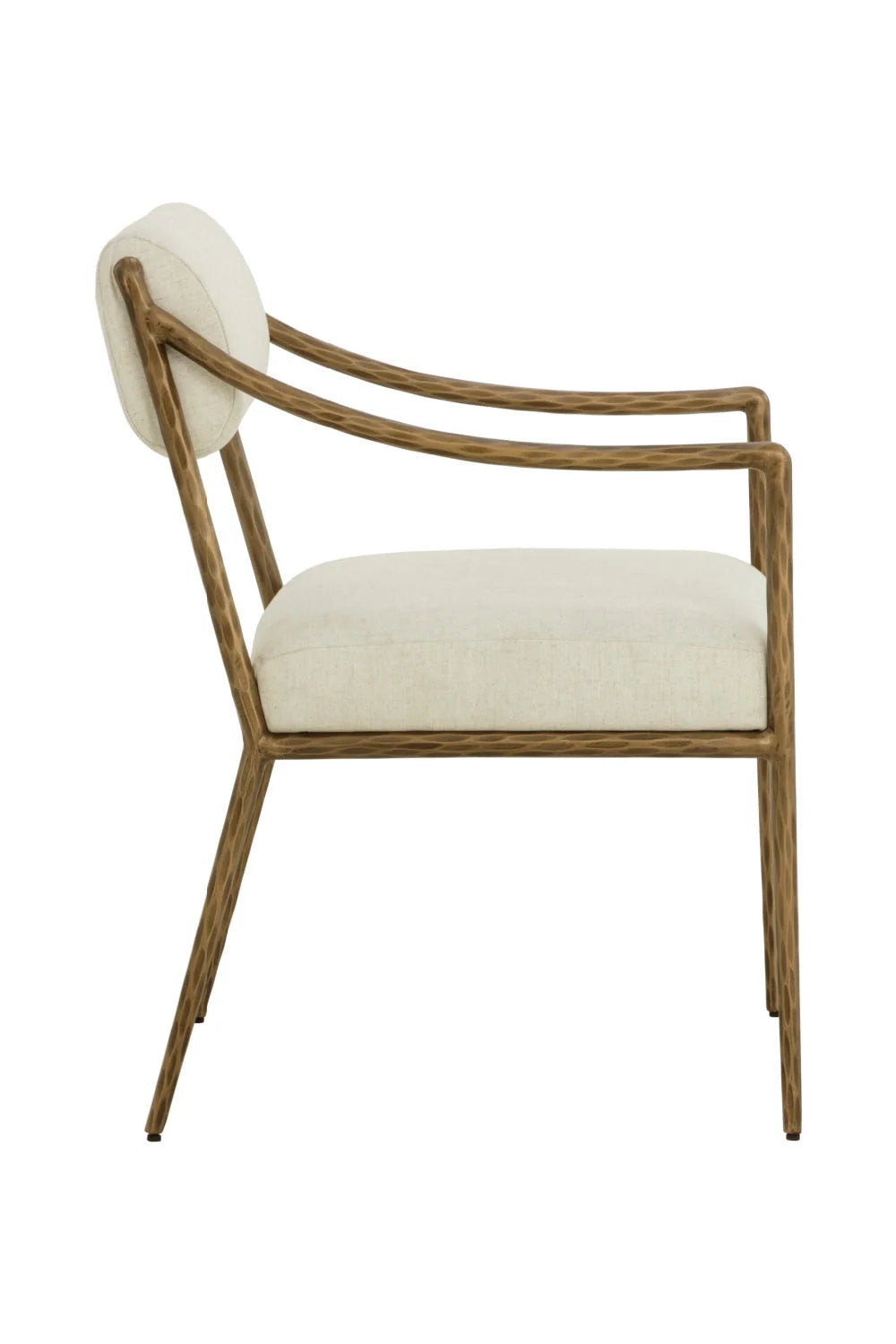 Luxury Cream Linen Modern Dining Armchair European Style for Villa
