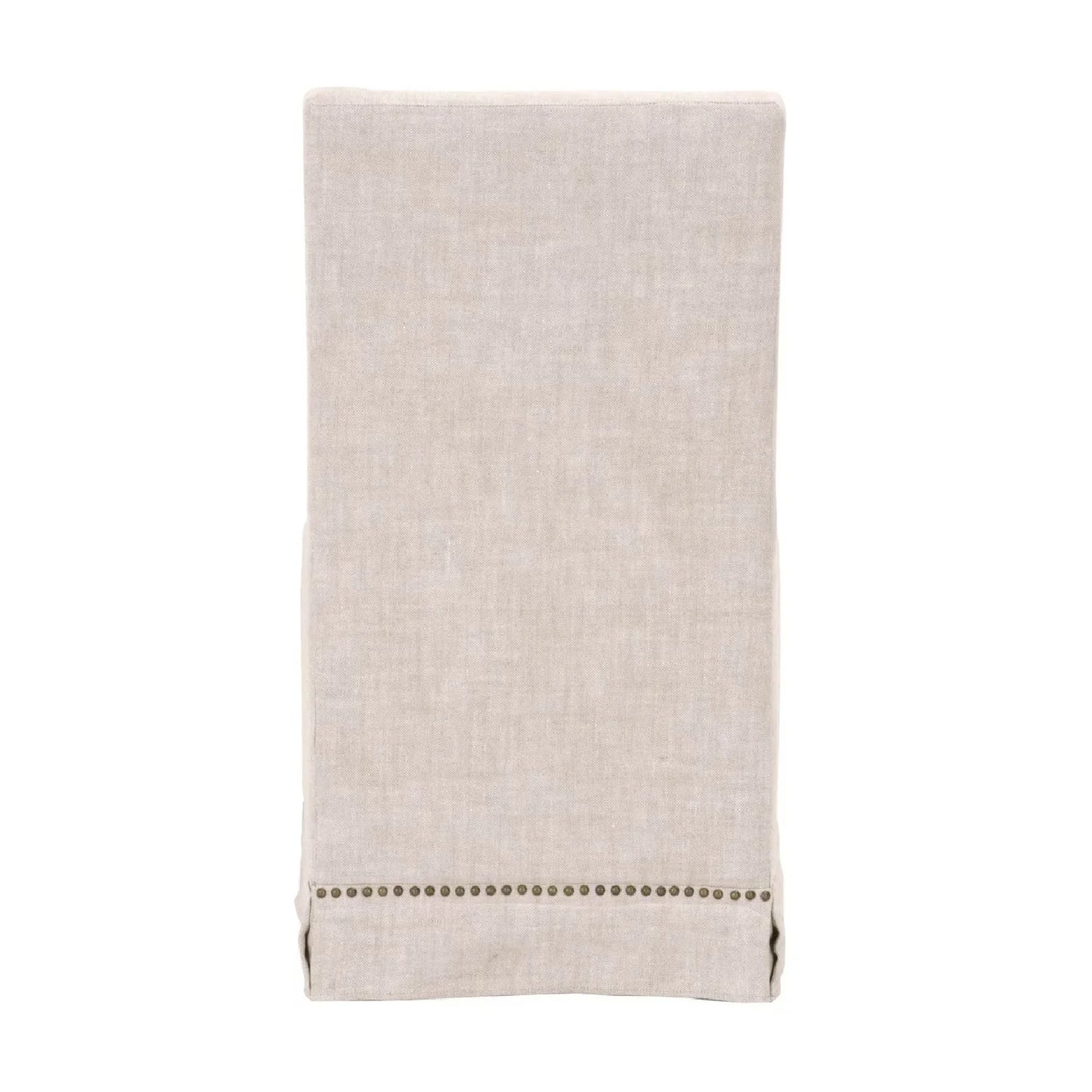 Luxury Cream Linen Skirted Dining Chair European Style for Villa