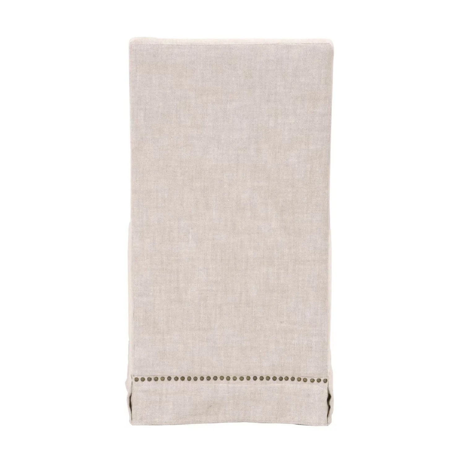 Luxury Cream Linen Skirted Dining Chair European Style for Villa