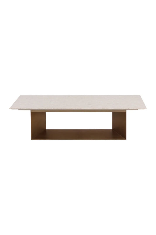 Luxury Cream Marble Coffee Table Modern Italian Style for Villa