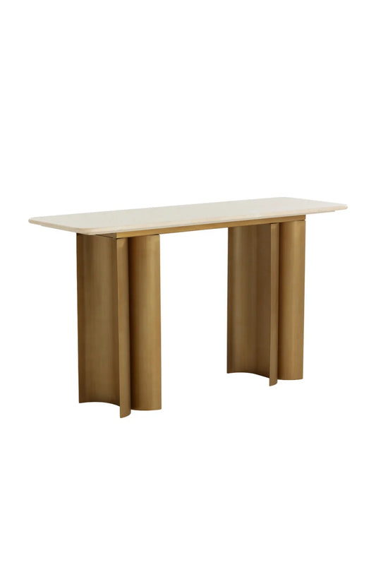 Luxury Cream Marble Console Table Modern Italian Style for Villa
