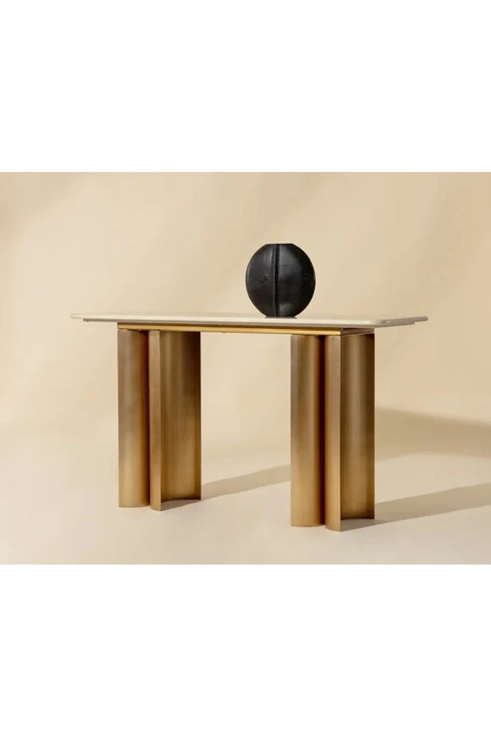 Luxury Cream Marble Console Table Modern Italian Style for Villa