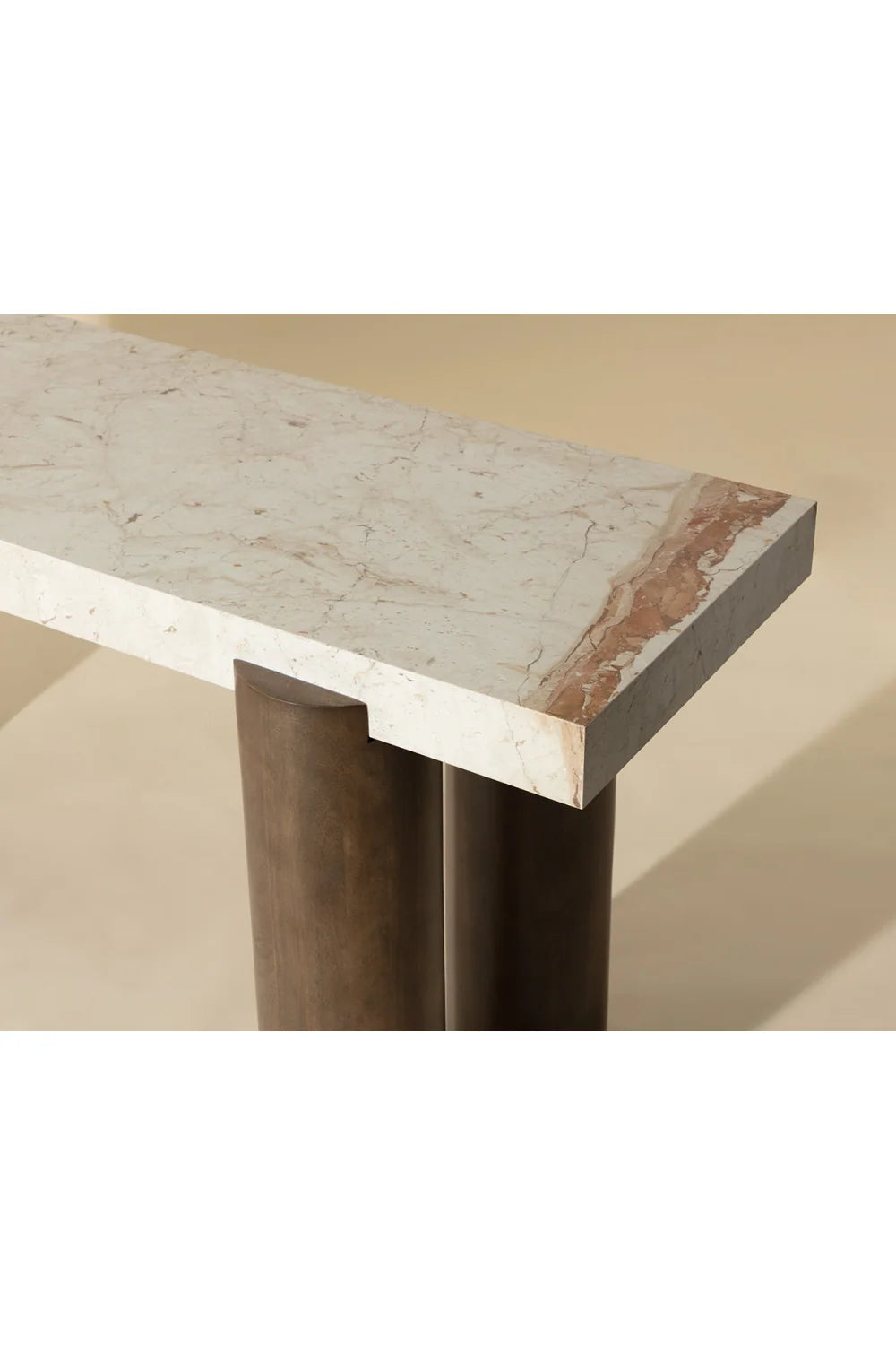 Luxury Cream Marble Console Table Modern Italian Style for Villa