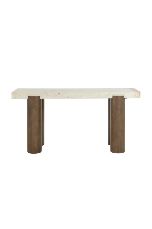 Luxury Cream Marble Console Table Modern Italian Style for Villa