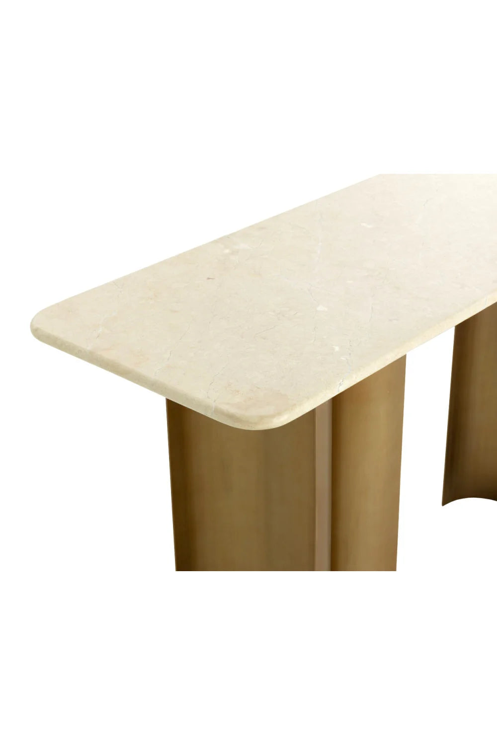Luxury Cream Marble Console Table Modern Italian Style for Villa
