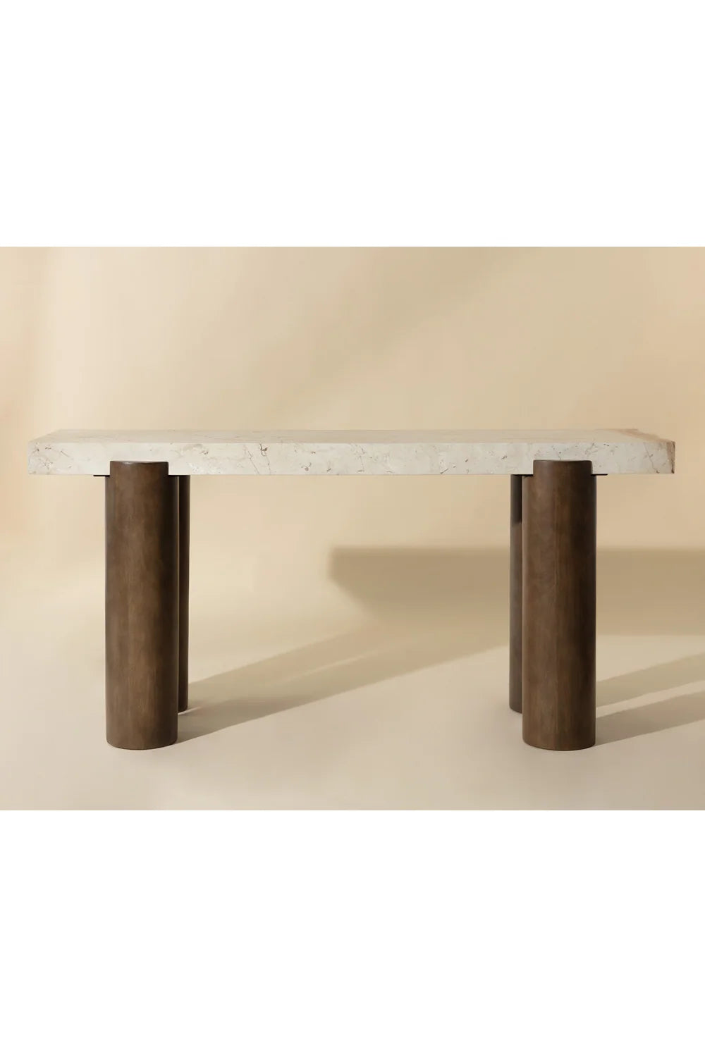 Luxury Cream Marble Console Table Modern Italian Style for Villa