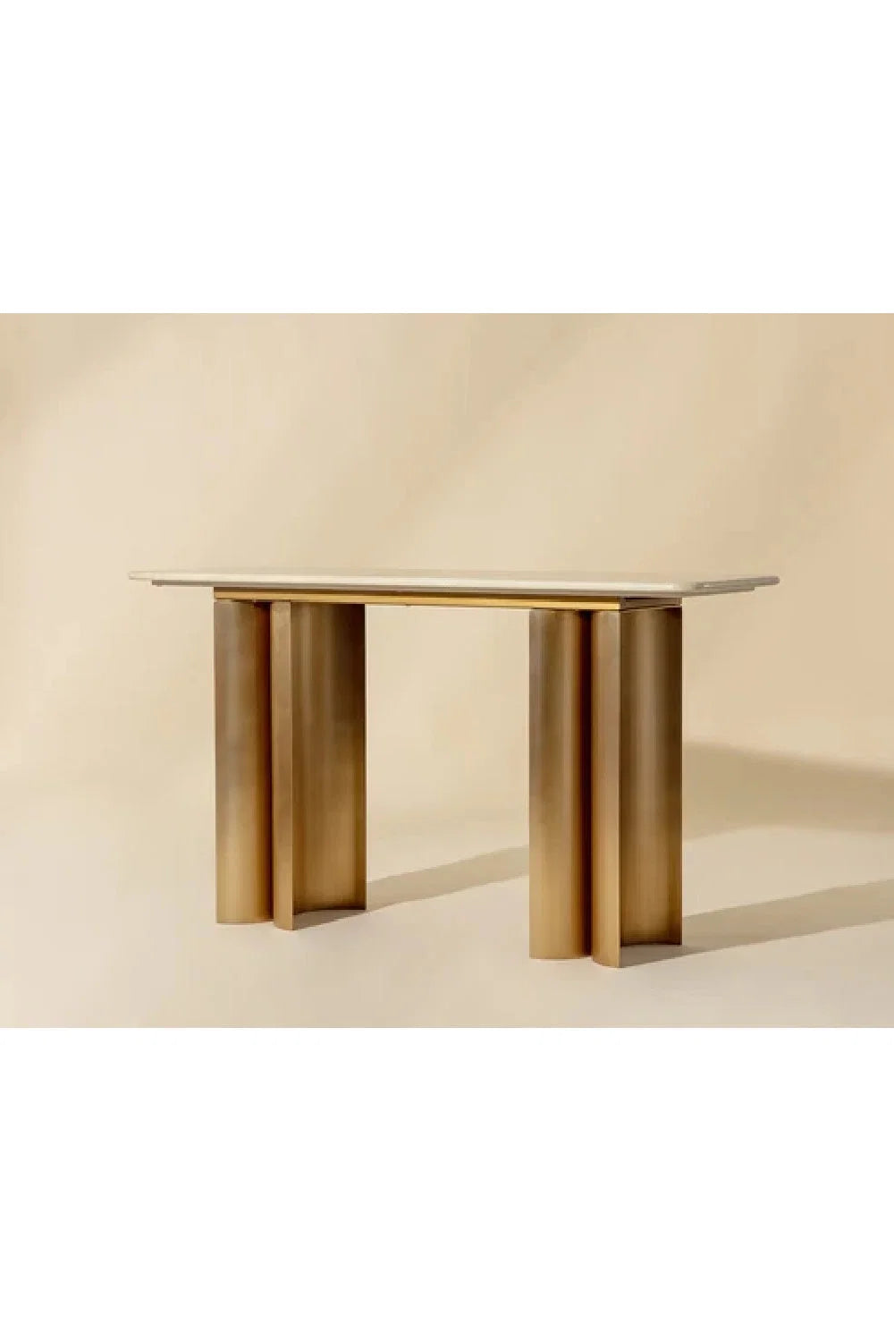 Luxury Cream Marble Console Table Modern Italian Style for Villa