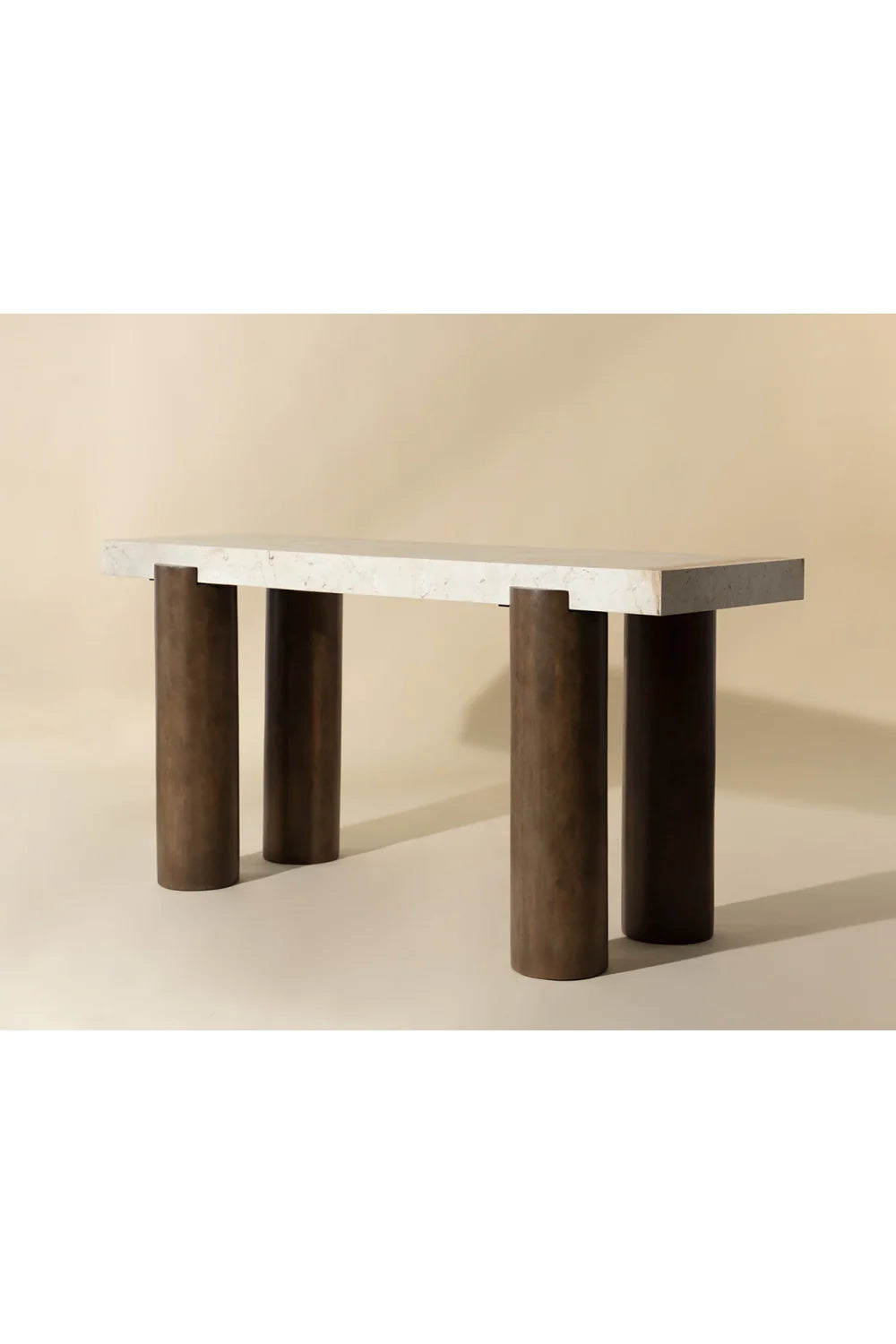 Luxury Cream Marble Console Table Modern Italian Style for Villa