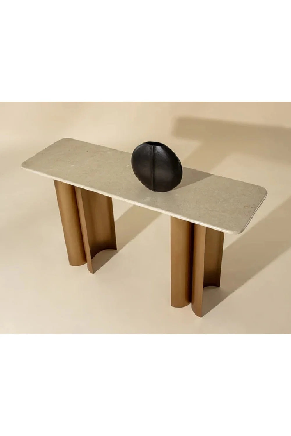Luxury Cream Marble Console Table Modern Italian Style for Villa
