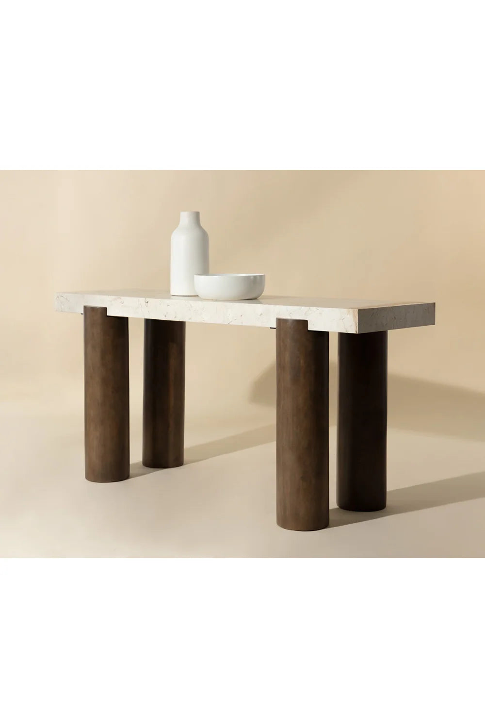 Luxury Cream Marble Console Table Modern Italian Style for Villa
