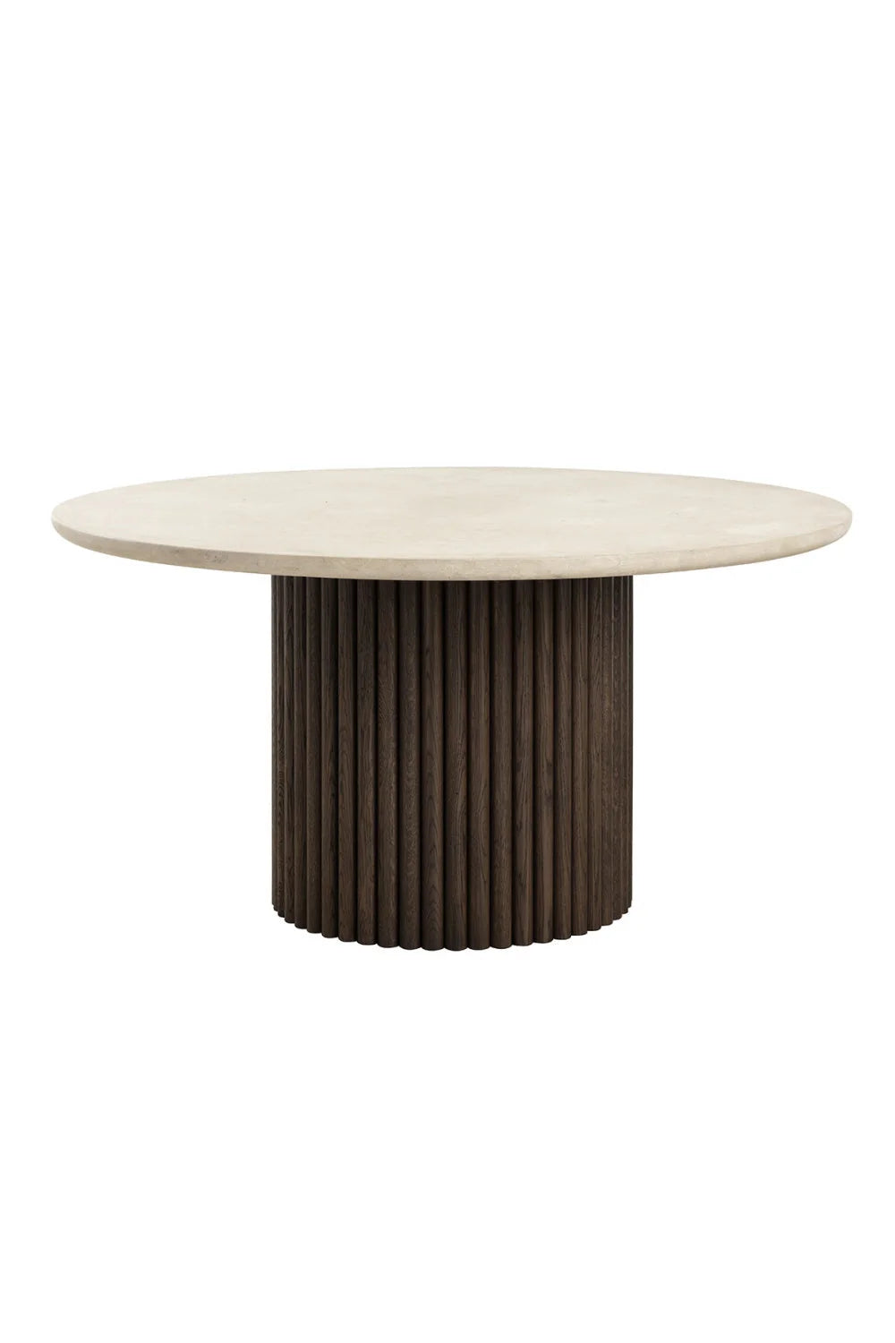Luxury Cream Marble Round Dining Table Modern Italian Style for Villa