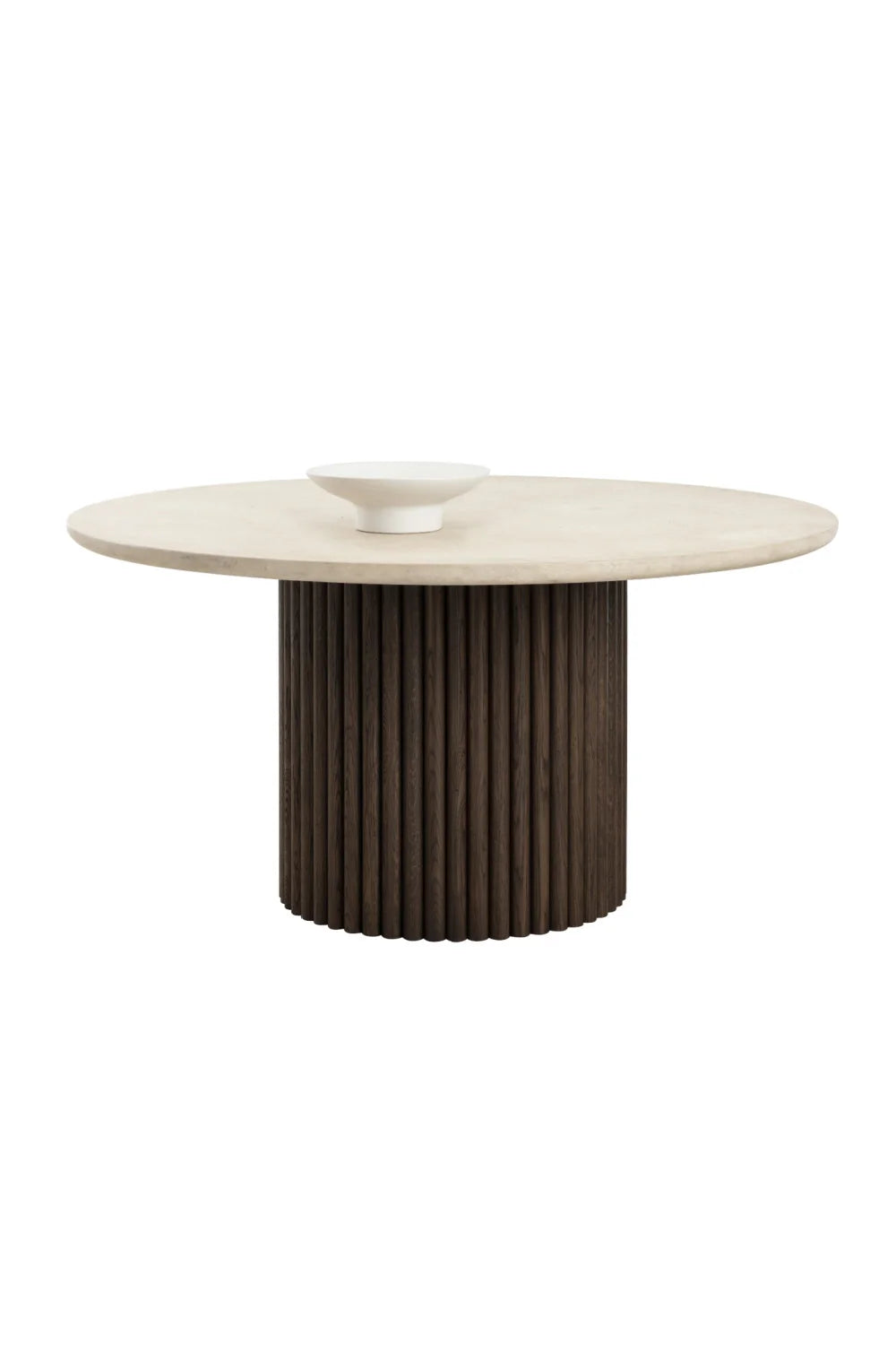 Luxury Cream Marble Round Dining Table Modern Italian Style for Villa