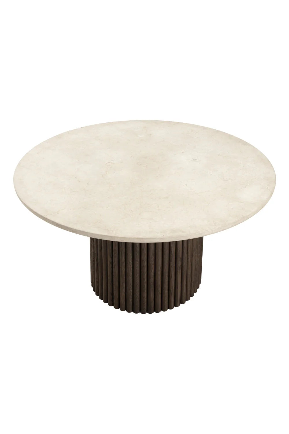 Luxury Cream Marble Round Dining Table Modern Italian Style for Villa
