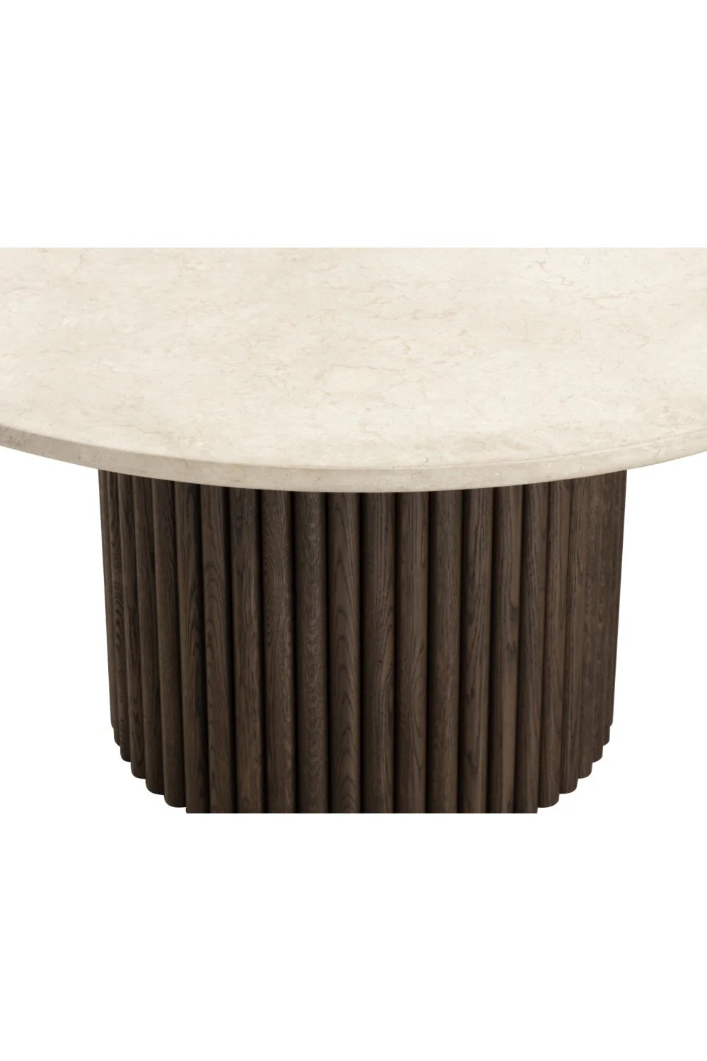 Luxury Cream Marble Round Dining Table Modern Italian Style for Villa