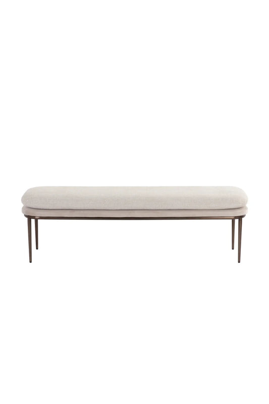 Luxury Cream Padded Bench European Style for Villa