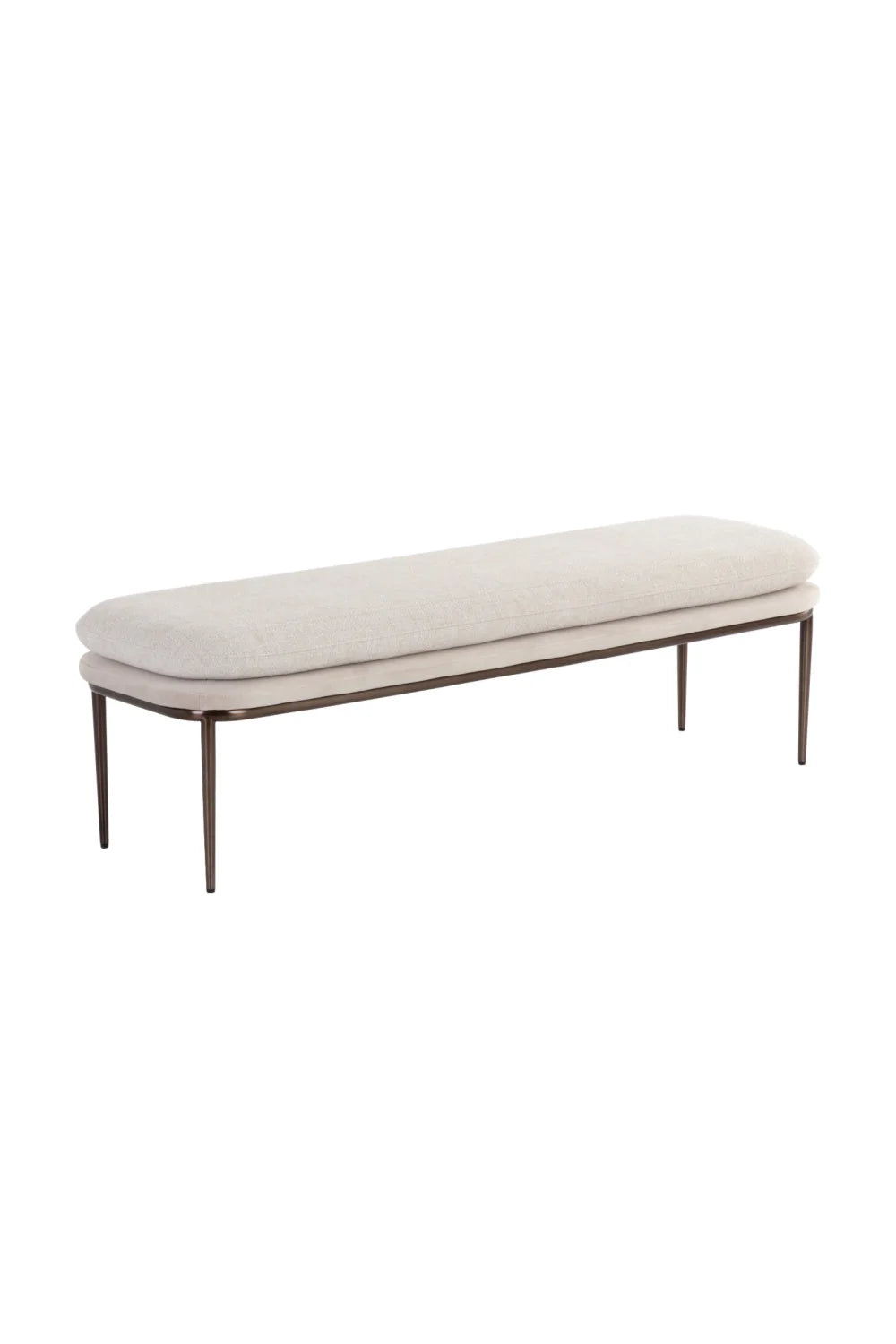 Luxury Cream Padded Bench European Style for Villa
