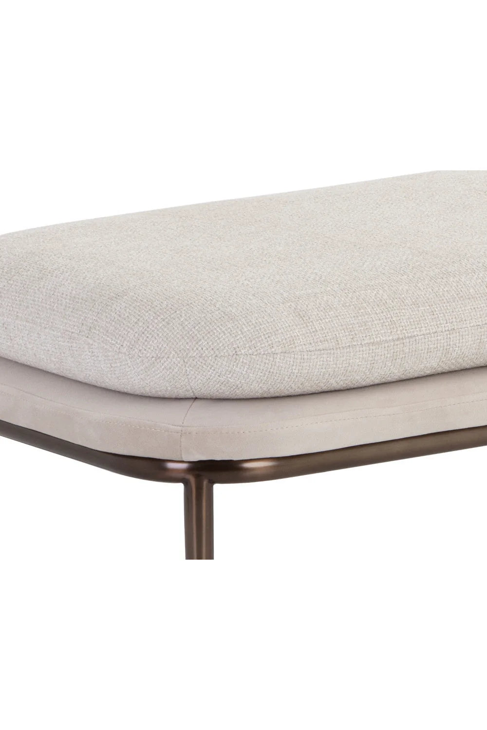 Luxury Cream Padded Bench European Style for Villa