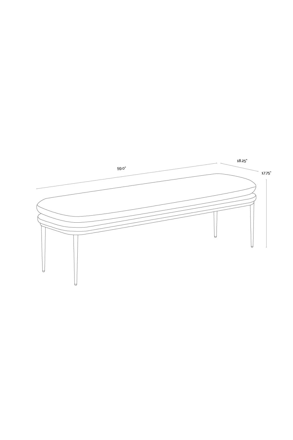 Luxury Cream Padded Bench European Style for Villa