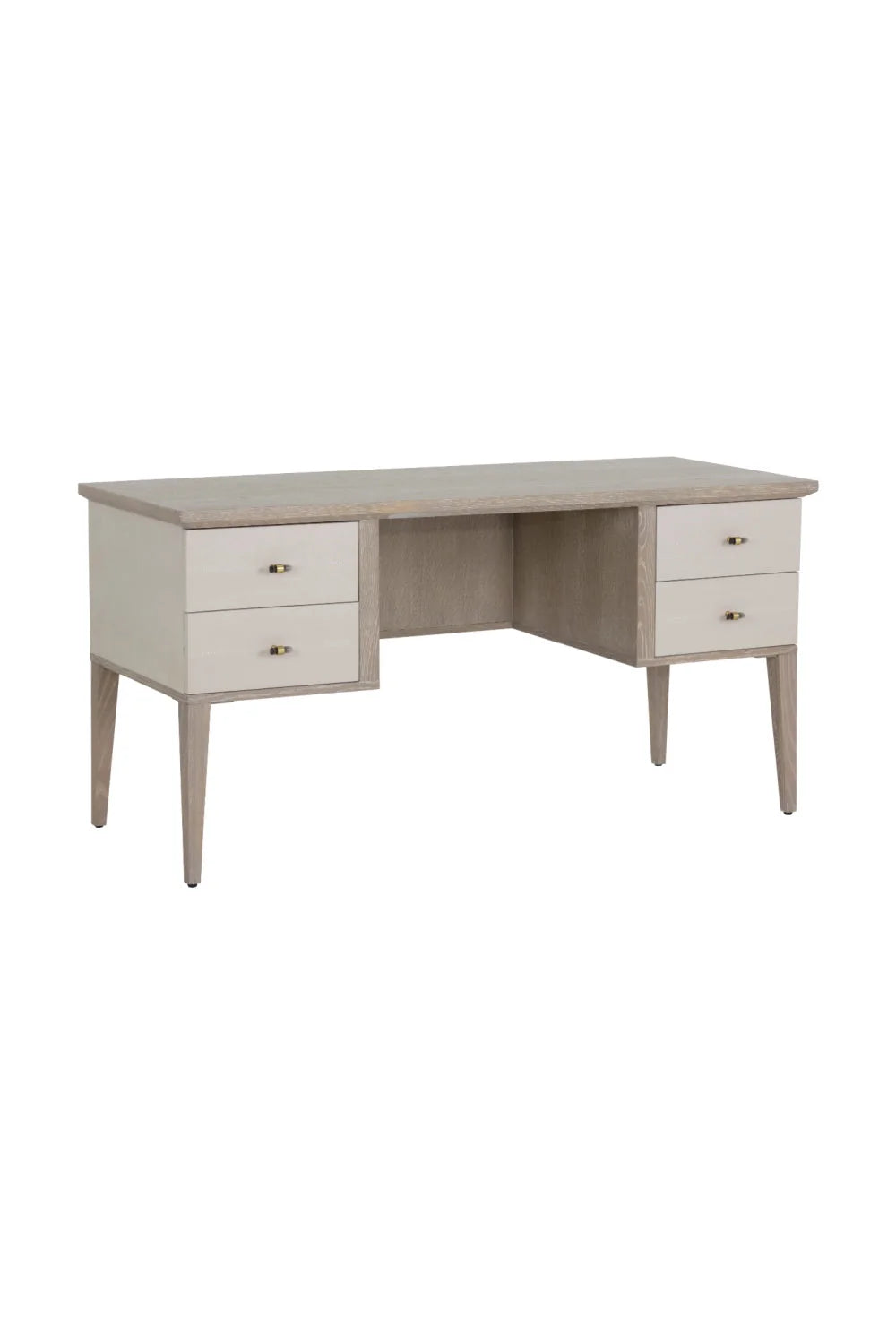 Luxury Cream Shagreen 4-Drawer Modern Desk European Style for Villa