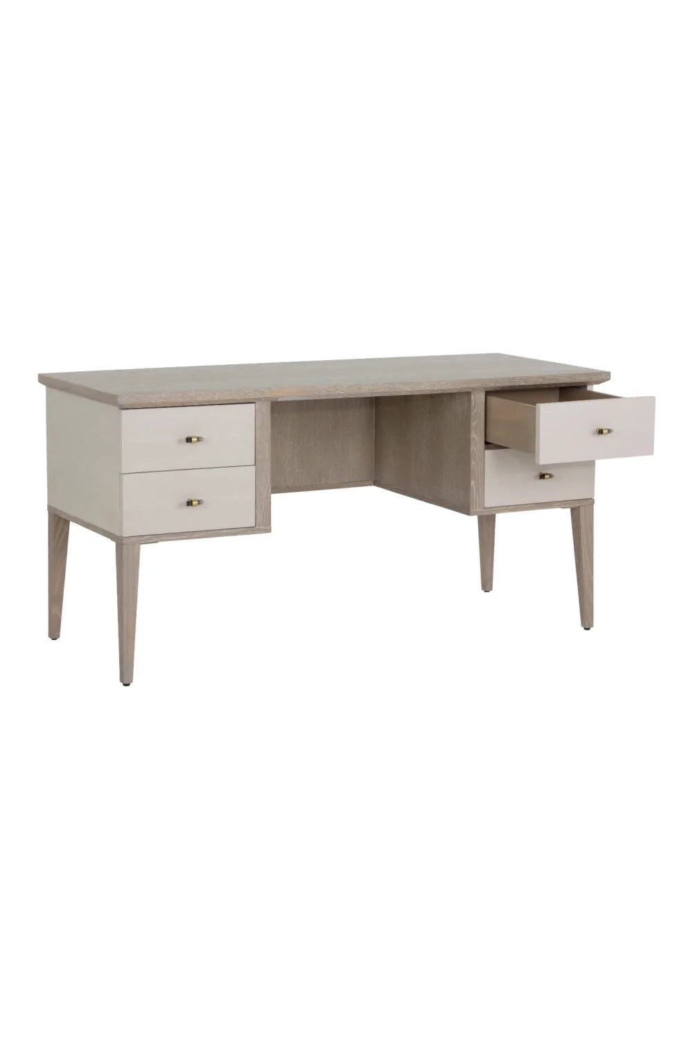 Luxury Cream Shagreen 4-Drawer Modern Desk European Style for Villa