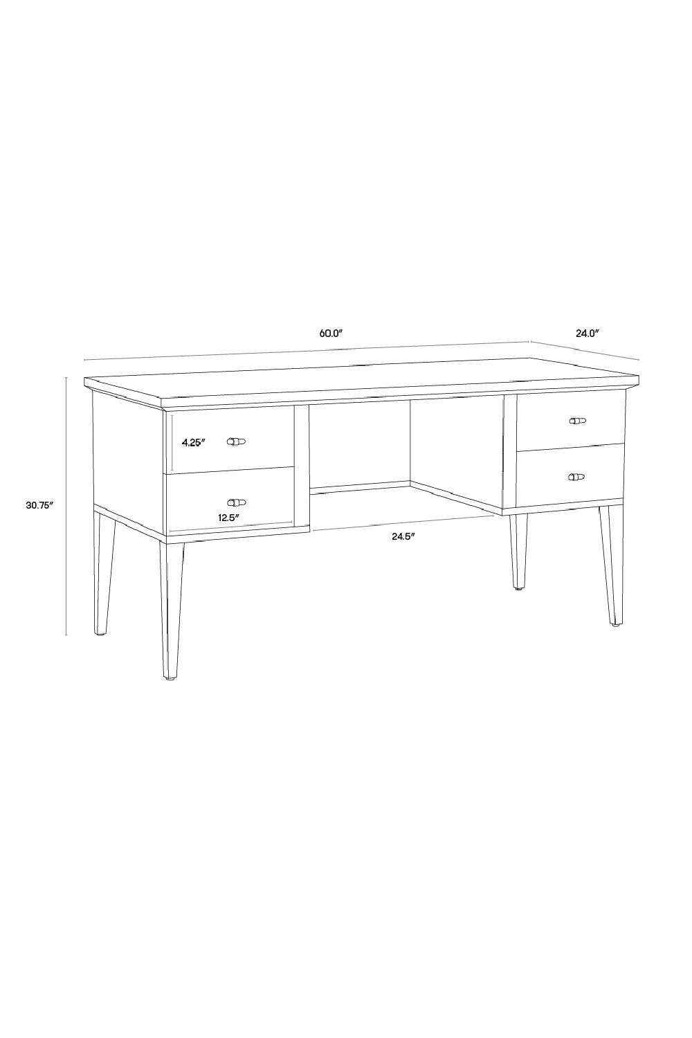 Luxury Cream Shagreen 4-Drawer Modern Desk European Style for Villa