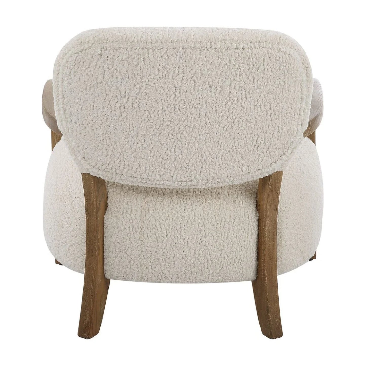 Luxury Cream Shearling Accent Chair European Style for Villa