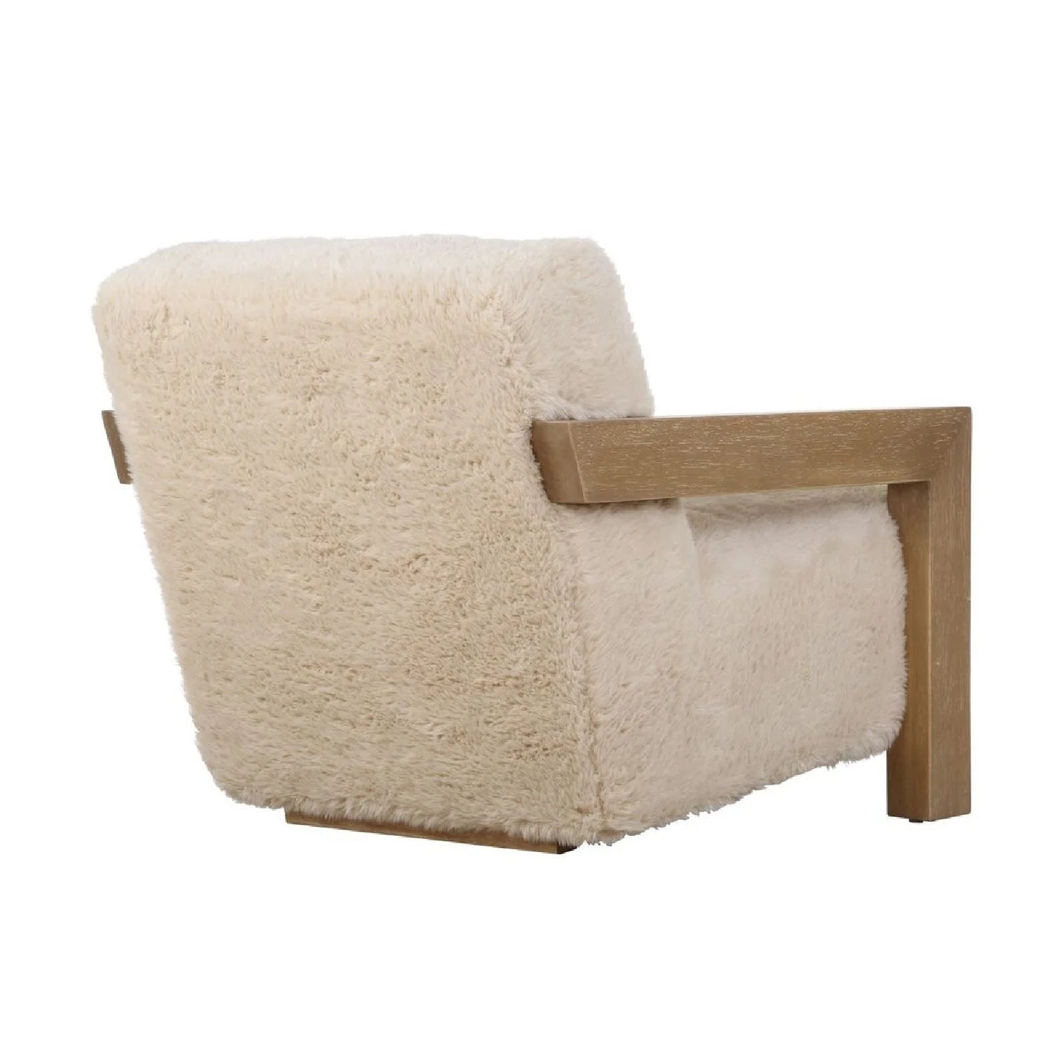 Luxury Cream Shearling Accent Chair European Style for Villa