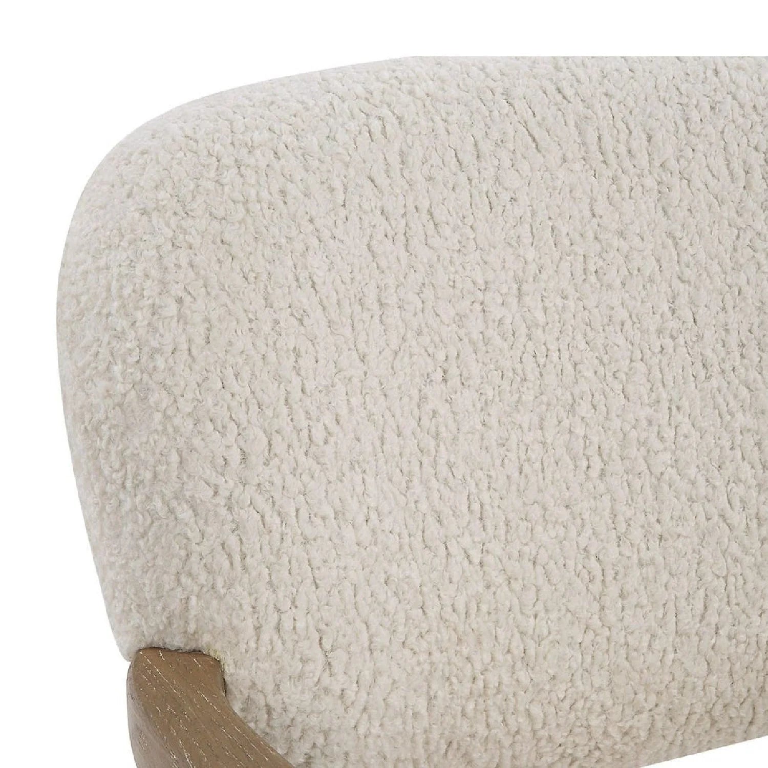 Luxury Cream Shearling Accent Chair European Style for Villa