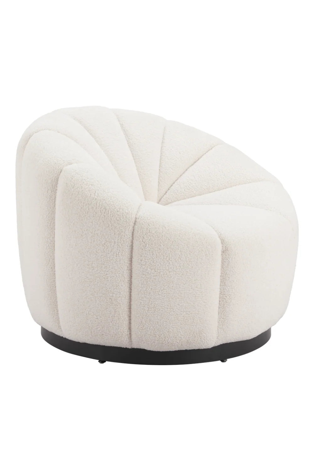 Luxury Cream Shearling Accent Chair Modern Italian Style for Villa
