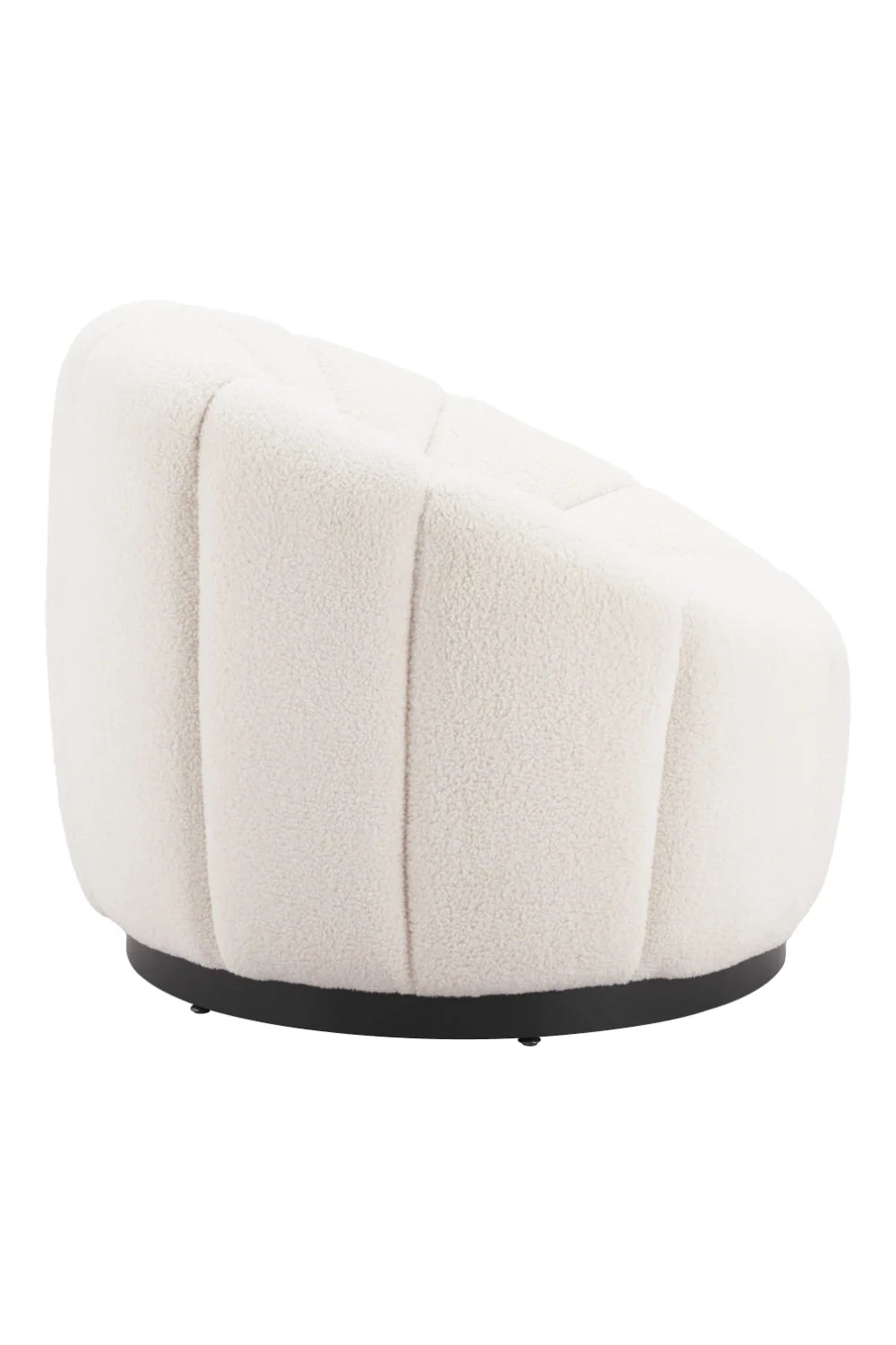 Luxury Cream Shearling Accent Chair Modern Italian Style for Villa